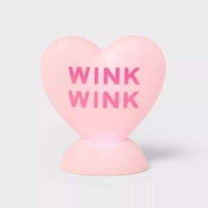 Light Up Valentine's Day Blow Mold “Wink Wink” Heart - Pink - Spritz